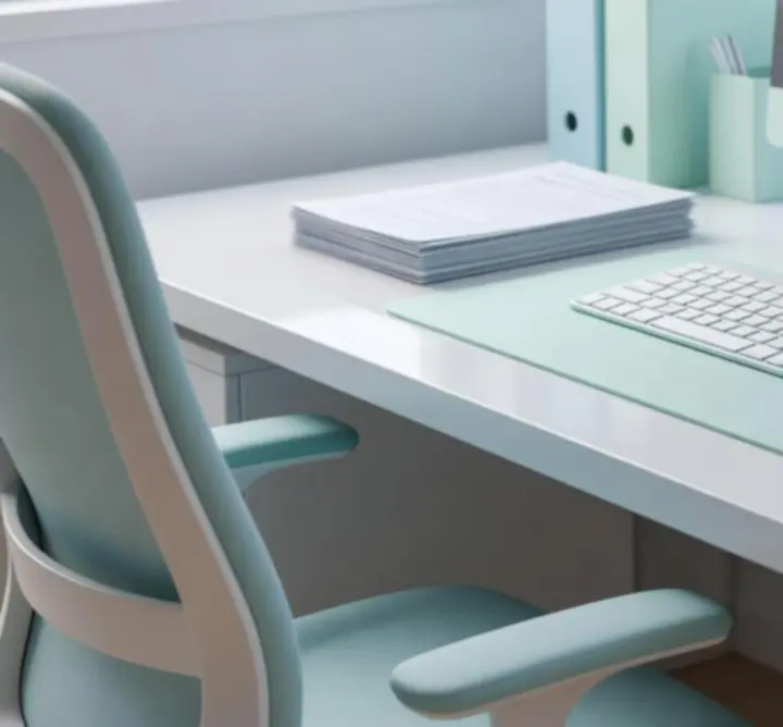 Porównanie biurka przed i po sprzątaniu w biurze