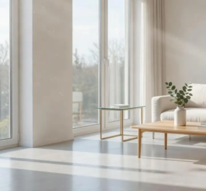 Jasne, czyste mieszkanie przygotowane po profesjonalnym sprzątaniu