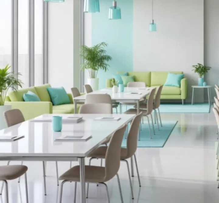 Porównanie przed i po sprzątaniu coworkingu przez CzystoLogistik