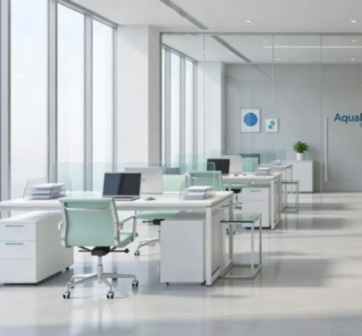 Nowoczesne, lśniąco czyste biuro po profesjonalnym sprzątaniu